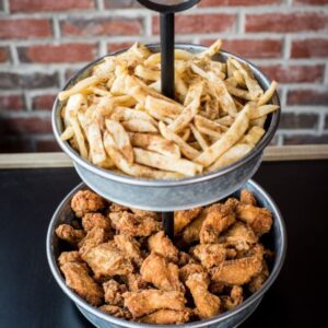 fries and chicken tower