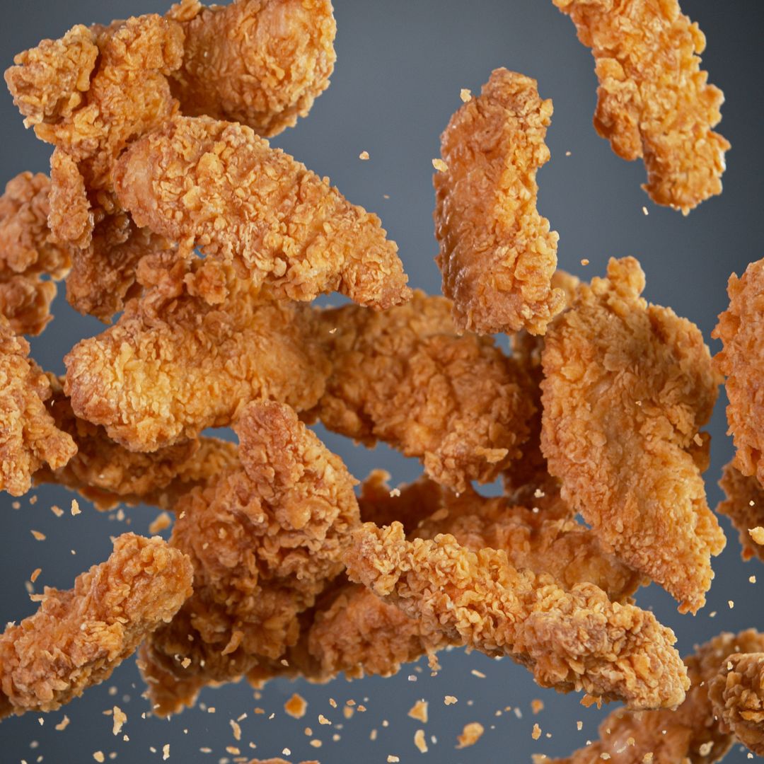 chicken tenders falling from ceiling